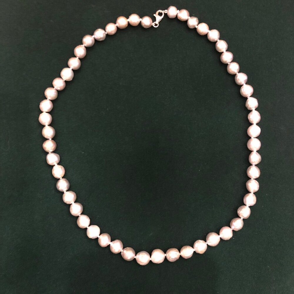 Genusis Silver Cultured Freshwater Pearl Rhodium Over Sterling Silver Necklace